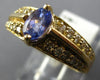 1.0CT DIAMOND & AAA TANZANITE 14KT YELLOW GOLD 3D OVAL & ROUND ENGAGEMENT RING