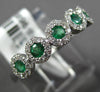 .51CT DIAMOND & AAA EMERALD 18K WHITE GOLD CLASSIC 5 STONE HALO ANNIVERSARY RING