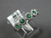 .51CT DIAMOND & AAA EMERALD 18K WHITE GOLD CLASSIC 5 STONE HALO ANNIVERSARY RING