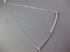 ESTATE LARGE .19CT DIAMOND 18KT WHITE GOLD 3D DOUBLE T SIDEWAY BAR LOVE NECKLACE