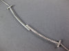 ESTATE LARGE .19CT DIAMOND 18KT WHITE GOLD 3D DOUBLE T SIDEWAY BAR LOVE NECKLACE