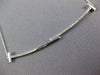 ESTATE LARGE .19CT DIAMOND 18KT WHITE GOLD 3D DOUBLE T SIDEWAY BAR LOVE NECKLACE