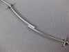 ESTATE LARGE .19CT DIAMOND 18KT WHITE GOLD 3D DOUBLE T SIDEWAY BAR LOVE NECKLACE