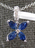 .67CT DIAMOND & AAA SAPPHIRE 14KT WHITE GOLD MARQUISE & ROUND FLOATING PENDANT