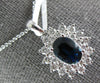 LARGE 2.32CT DIAMOND & AAA SAPPHIRE 14KT WHITE GOLD OVAL PRINCESS DIANA PENDANT
