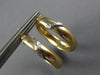 ESTATE 14KT TWO TONE GOLD 3D CLASSIC DIAMOND CUT HOOP HANGING EARRINGS #26992