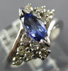 .98CT DIAMOND & AAA TANZANITE 14KT WHITE GOLD MARQUISE & ROUND CRISS CROSS RING