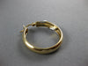 ESTATE 14KT TWO TONE GOLD 3D CLASSIC DIAMOND CUT HOOP HANGING EARRINGS #26992