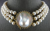 LARGE .95CT DIAMOND & AAA SOUTH SEA PEARL 14K YELLOW GOLD CHOKER NECKLACE #27140