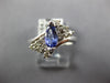 .98CT DIAMOND & AAA TANZANITE 14KT WHITE GOLD MARQUISE & ROUND CRISS CROSS RING