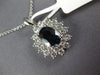 LARGE 2.32CT DIAMOND & AAA SAPPHIRE 14KT WHITE GOLD OVAL PRINCESS DIANA PENDANT