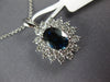 LARGE 2.32CT DIAMOND & AAA SAPPHIRE 14KT WHITE GOLD OVAL PRINCESS DIANA PENDANT