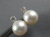 LARGE .41CT DIAMOND & AAA SOUTH SEA PEARL 14K WHITE GOLD 3D STUD EARRINGS #26982