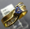 .69CT DIAMOND & AAA TANZANITE 14K YELLOW GOLD TRILLION & BAGUETTE WAVE LOVE RING