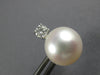 LARGE .41CT DIAMOND & AAA SOUTH SEA PEARL 14K WHITE GOLD 3D STUD EARRINGS #26982