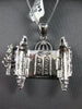 .13CT DIAMOND 18KT WHITE GOLD 3D HANDCRAFTED TORAH SCROLL 10 COMMANDMENT PENDANT