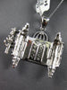 .13CT DIAMOND 18KT WHITE GOLD 3D HANDCRAFTED TORAH SCROLL 10 COMMANDMENT PENDANT