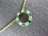 ESTATE .57CT DIAMOND & AAA EMERALD 18KT YELLOW GOLD CIRCLE OF LIFE LOVE NECKLACE