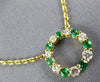 ESTATE .57CT DIAMOND & AAA EMERALD 18KT YELLOW GOLD CIRCLE OF LIFE LOVE NECKLACE
