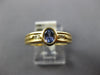 ESTATE .45CT DIAMOND & AAA TANZANITE 14KT YELLOW GOLD 3D OVAL & ROUND BEZEL RING