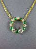 ESTATE .57CT DIAMOND & AAA EMERALD 18KT YELLOW GOLD CIRCLE OF LIFE LOVE NECKLACE