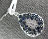 1.04CT DIAMOND & AAA SAPPHIRE 14KT WHITE GOLD CLUSTER TEAR DROP FLOATING PENDANT