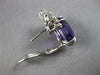 LARGE 10.50CT DIAMOND & AAA AMETHYST 18KT WHITE GOLD 3D OVAL CLIP ON EARRINGS