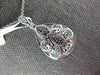 1.04CT DIAMOND & AAA SAPPHIRE 14KT WHITE GOLD CLUSTER TEAR DROP FLOATING PENDANT
