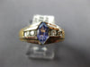 .88CT DIAMOND & AAA TANZANITE 14K YELLOW GOLD 3D MARQUISE & ROUND BEZEL FUN RING