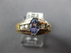 .88CT DIAMOND & AAA TANZANITE 14K YELLOW GOLD 3D MARQUISE & ROUND BEZEL FUN RING