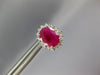 2.64CT DIAMOND & AAA RUBY 14KT WHITE GOLD 3D OVAL & ROUND FLOWER STUD EARRINGS
