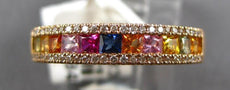 .96CT DIAMOND & AAA MULTI COLOR SAPPHIRE 18K ROSE GOLD PRINCESS & ROUND FUN RING