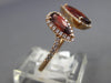 1.82CT DIAMOND & AAA GARNET 14KT ROSE GOLD 3D PEAR SHAPE CRISS CROSS LOVE RING