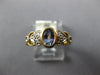 .48CT DIAMOND & AAA TANZANITE 14KT YELLOW GOLD 3D BEZEL FILIGREE FRIENDSHIP RING