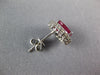 2.64CT DIAMOND & AAA RUBY 14KT WHITE GOLD 3D OVAL & ROUND FLOWER STUD EARRINGS