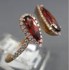 1.82CT DIAMOND & AAA GARNET 14KT ROSE GOLD 3D PEAR SHAPE CRISS CROSS LOVE RING