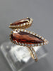 1.82CT DIAMOND & AAA GARNET 14KT ROSE GOLD 3D PEAR SHAPE CRISS CROSS LOVE RING