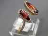 1.82CT DIAMOND & AAA GARNET 14KT ROSE GOLD 3D PEAR SHAPE CRISS CROSS LOVE RING