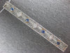 ANTIQUE LARGE .90CT DIAMOND & AAA SAPPHIRE 14KT WHITE GOLD 3D PIN PENDANT #27141