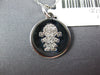 ESTATE .15CT DIAMOND 14KT WHITE GOLD 3D CIRCULAR BABY GIRL FUN FLOATING PENDANT