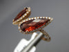 1.82CT DIAMOND & AAA GARNET 14KT ROSE GOLD 3D PEAR SHAPE CRISS CROSS LOVE RING