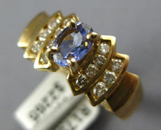.86CT DIAMOND & AAA TANZANITE 14KT YELLOW GOLD OVAL & ROUND FRIENDSHIP LOVE RING