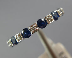 1.71CT DIAMOND & AAA SAPPHIRE 14KT WHITE GOLD 3D ROUND & SQUARE ANNIVERSARY RING