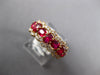 WIDE 1.81CT DIAMOND & AAA RUBY 18KT YELLOW GOLD 3D OVAL & ROUND ANNIVERSARY RING