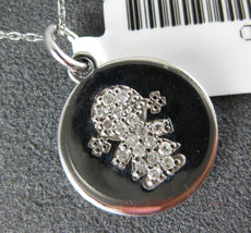 ESTATE .15CT DIAMOND 14KT WHITE GOLD 3D CIRCULAR BABY GIRL FUN FLOATING PENDANT