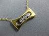 ESTATE .17CT DIAMOND 18KT 2 TONE GOLD 3D 3 STONE ETOILE FLOATING LOVE PENDANT