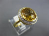 LARGE 6.44CT DIAMOND & AAA YELLOW TOPAZ 14KT YELLOW GOLD 3D ROUND HALO FUN RING