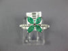 .67CT DIAMOND & AAA EMERALD 14K WHITE GOLD 3D MARQUISE 4 LEAF CLOVER FLOWER RING
