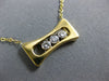 ESTATE .17CT DIAMOND 18KT 2 TONE GOLD 3D 3 STONE ETOILE FLOATING LOVE PENDANT