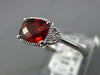 1.76CT DIAMOND & AAA GARNET 14KT WHITE GOLD CUSHION & ROUND SQUARE FILIGREE RING